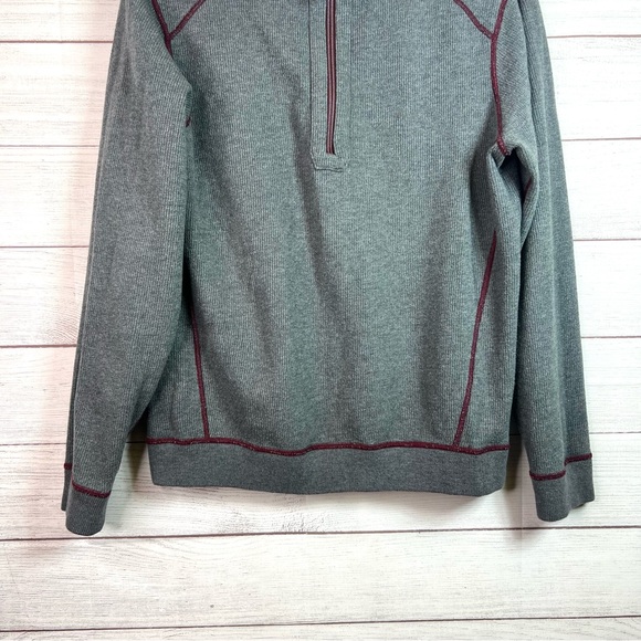 Tommy Bahama Mens Reversible Gray Red Long Sleeve Mock Neck Sweater Size S - Picture 6 of 11